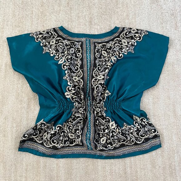 3 for $6 Heart Soul Boho Summer Smocked Blouse Top S - Picture 4 of 10